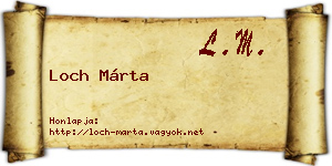 Loch Márta névjegykártya